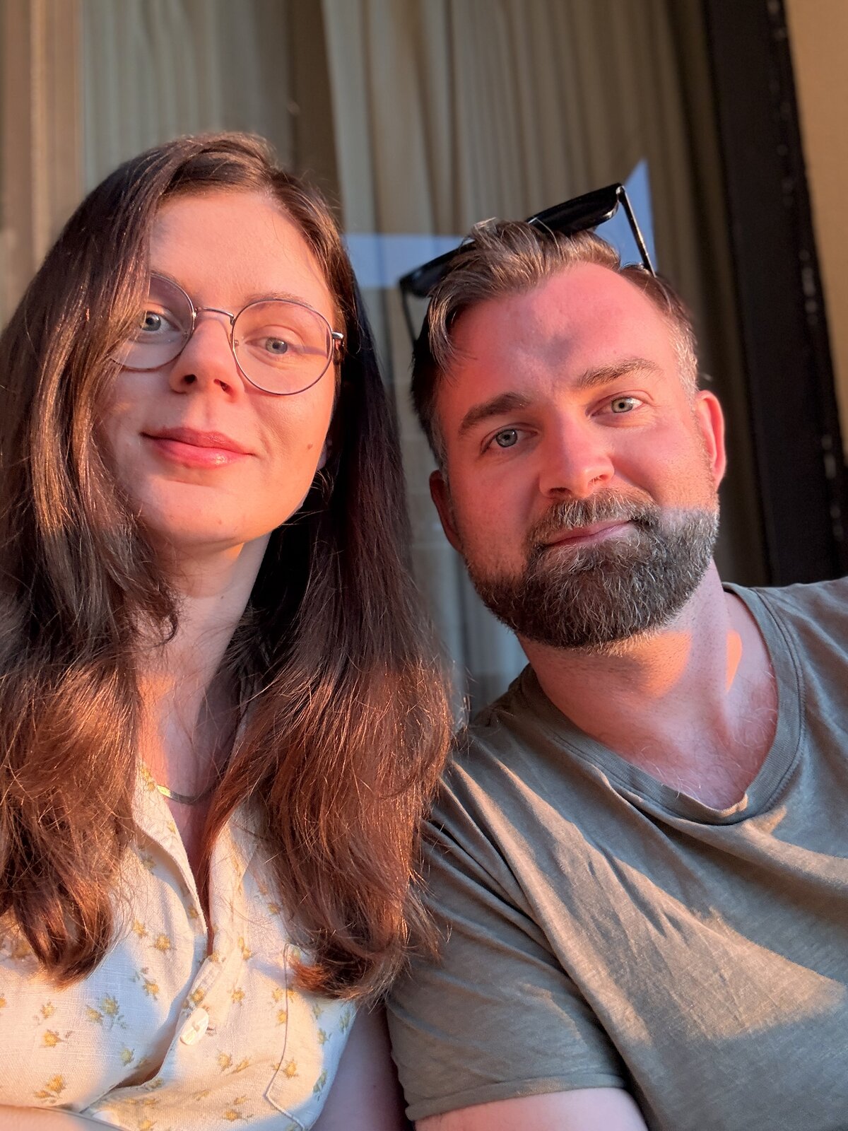 Erica and Martin, golden-hour selfie